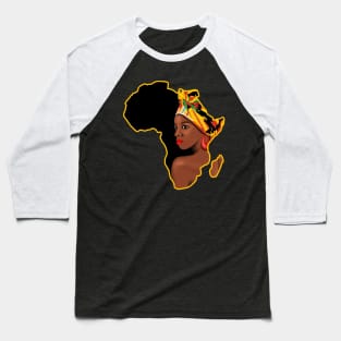 African Queen Melanin Afro Baseball T-Shirt